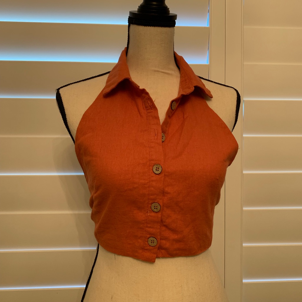 Button Down Crop Top